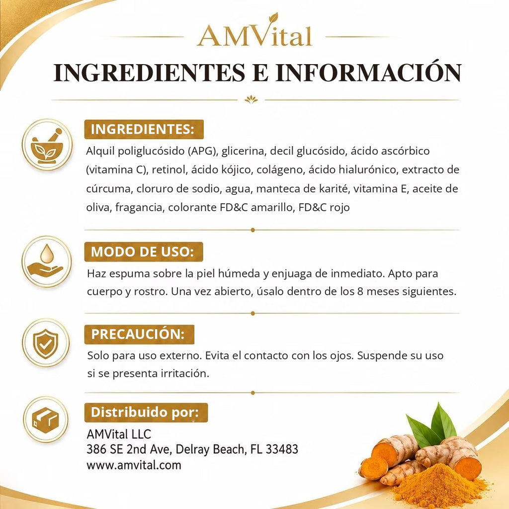 Barra de Jabón de Cúrcuma y Ácido Kójico Paquete de 3 para Cuerpo y Rostro, Hecha con Ingredientes Naturales, Jabón Suave, para Todo Tipo de Piel