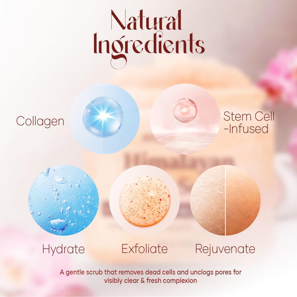 Himalayan Salt Body Scrub with Collagen & Rose Oil - Twin Pack (12 Oz X 2)