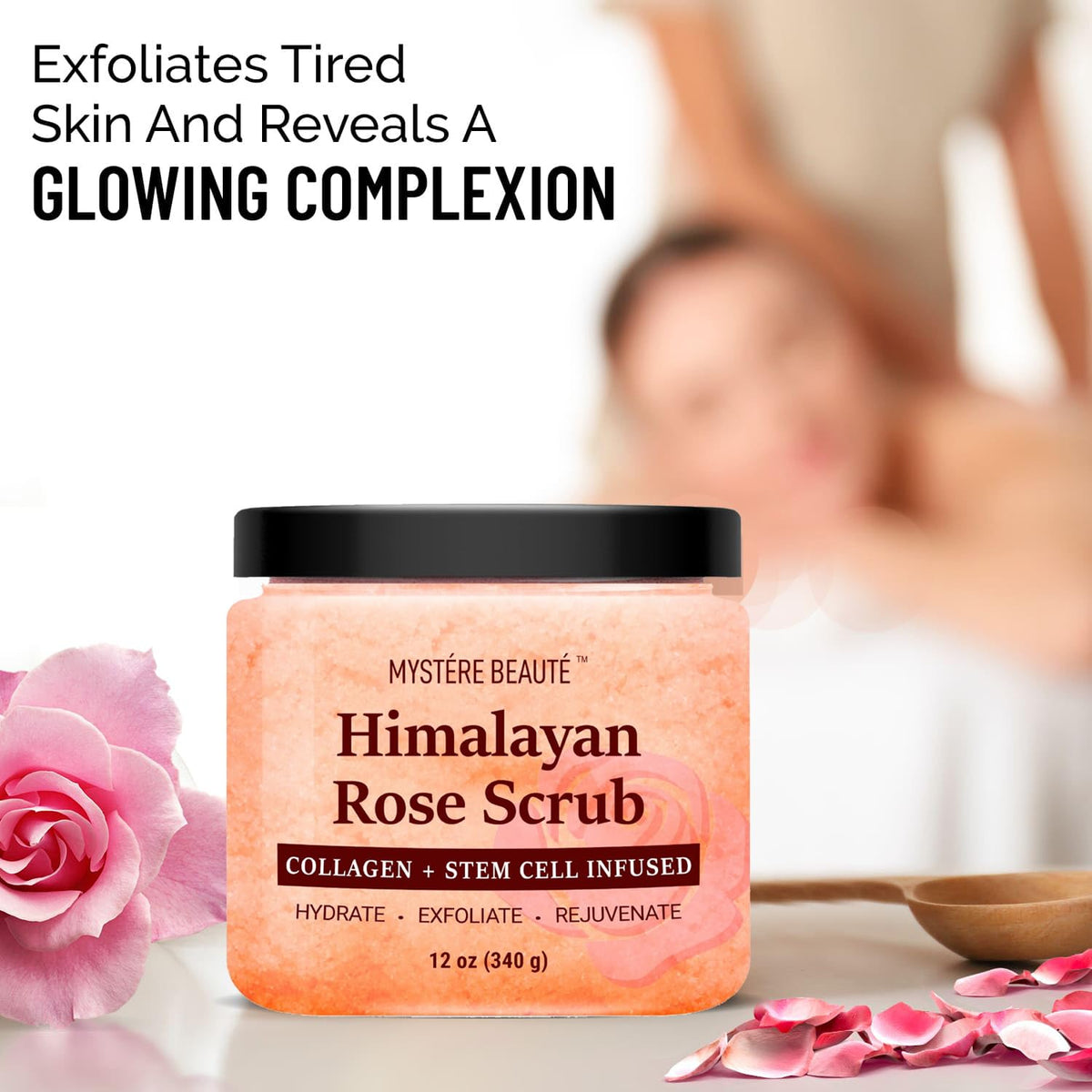 Himalayan Salt Body Scrub with Collagen & Rose Oil - Twin Pack (12 Oz X 2)