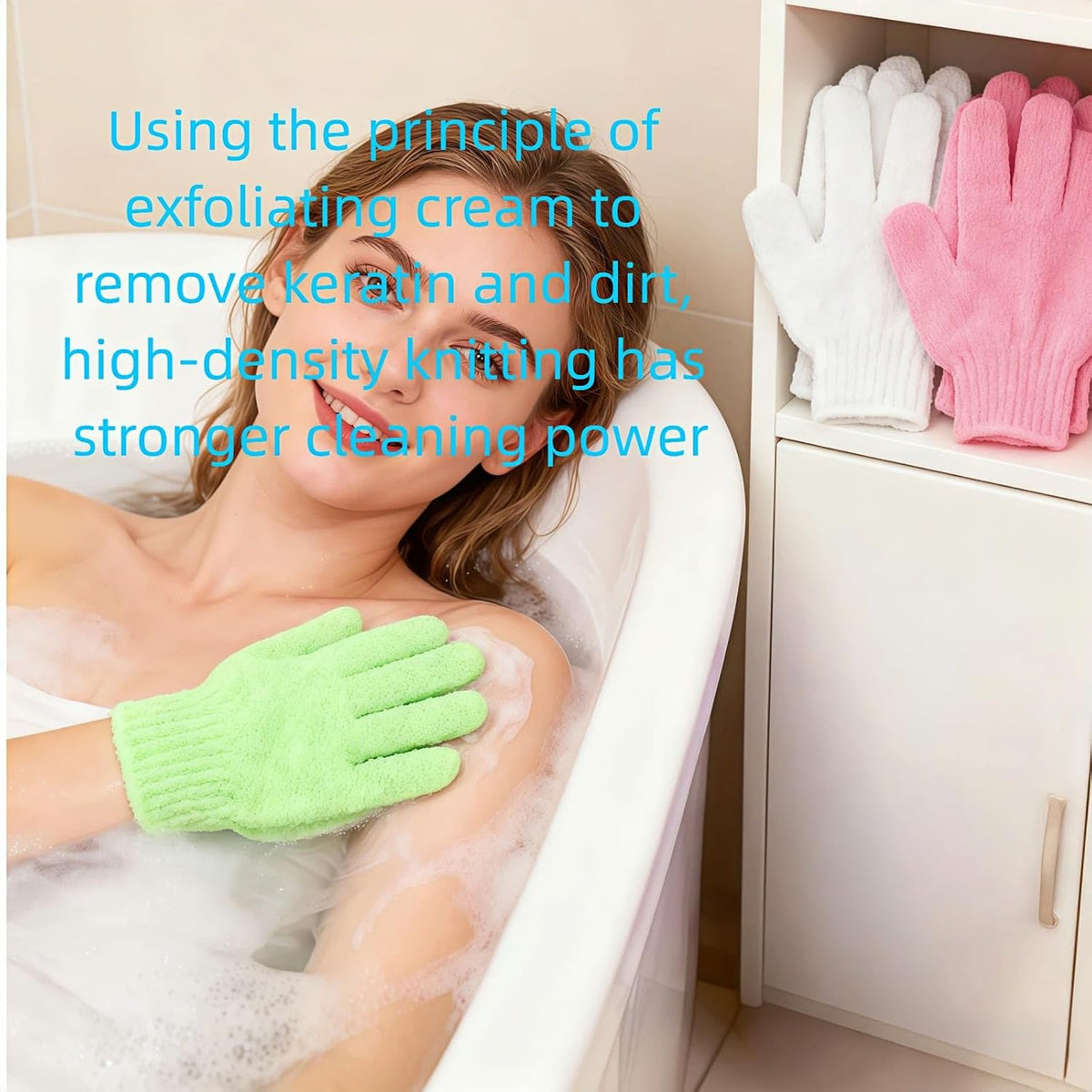 Guantes exfoliantes de doble textura – imagen 2