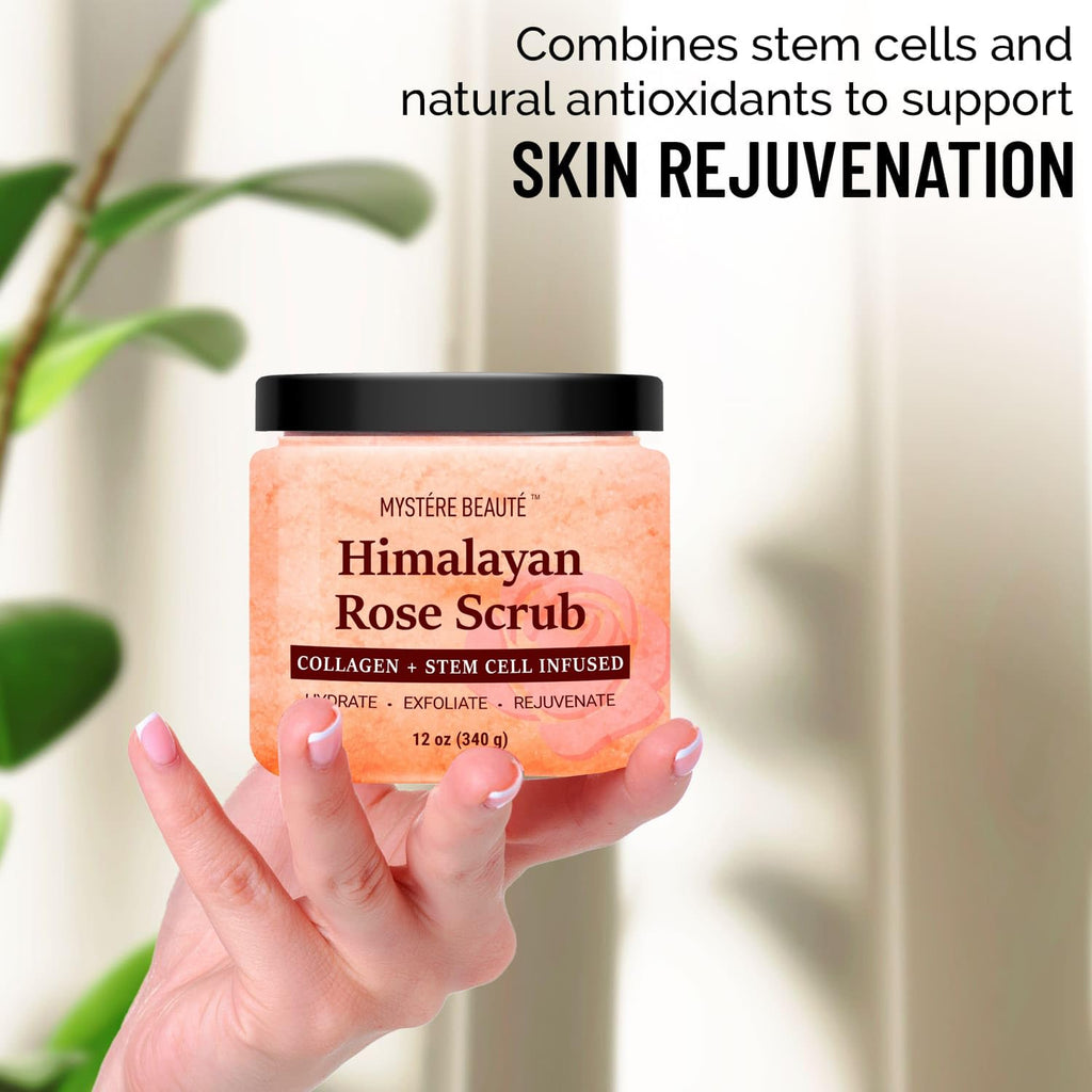 Himalayan Salt Body Scrub with Collagen & Rose Oil - Twin Pack (12 Oz X 2)